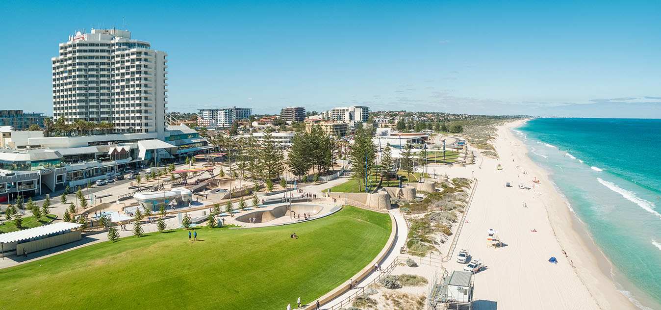 Scarborough beach foreshore has recently been transformed into a vibrant hub of activity