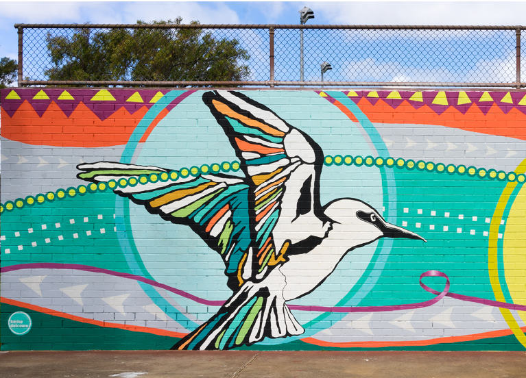 Image of Rainbow Bee Eater mural by Kerise Delacoure