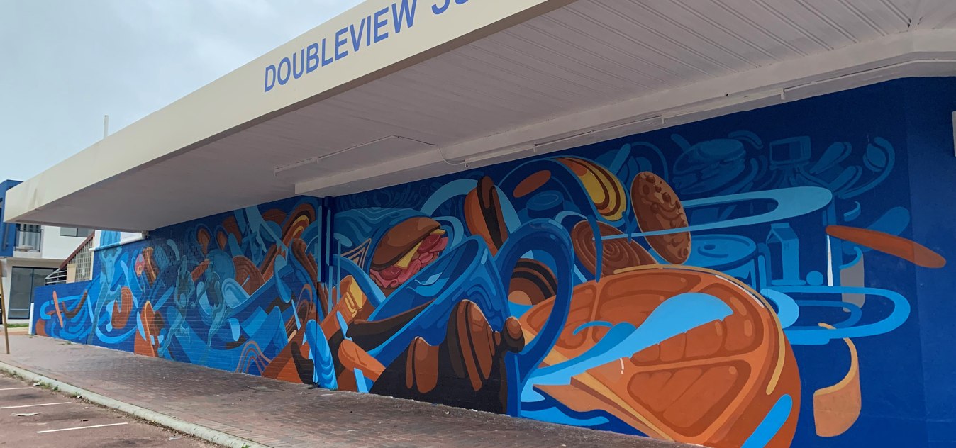 Doubleview Mural by Liam Dee