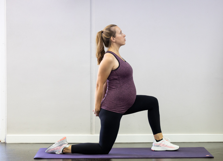 Image of pregnant woman lunging