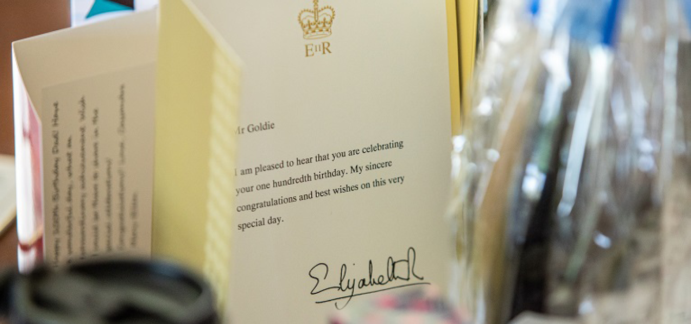 Mr George Goldie's letter from Her Royal Highness, Queen Elizabeth II.