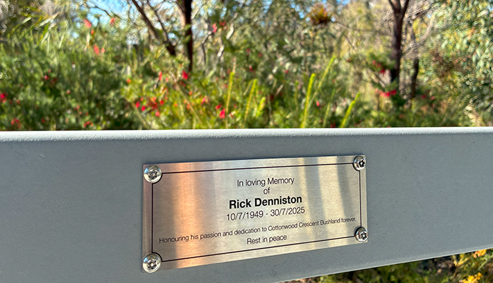 Memorial plaque honours Bushland Forever fighter