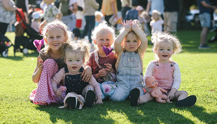 Children enjoying a park.