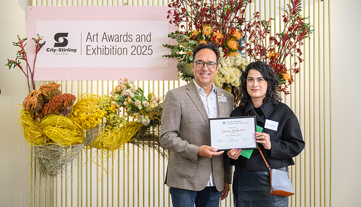 Deputy Mayor Karlo Perkov with Deborah Worthy-Collins.