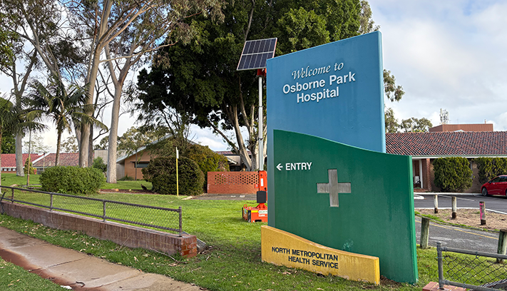 Exterior of Osborne Park Hospital.