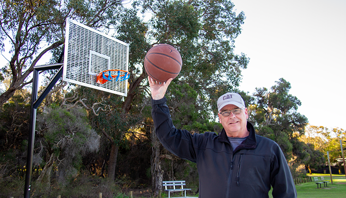 Inglewood Ward Councillor David Lagan at the new court at Breckler Park.