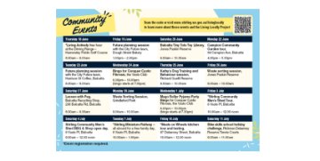 A list of community events