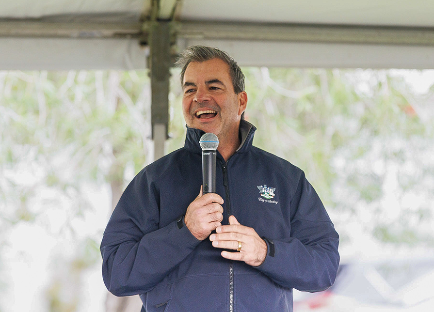 City of Stirling Mayor Mark Irwin AM shares a laugh at last month's Mirrabooka Refugee Week Freedom Cup and Family Fun Day.